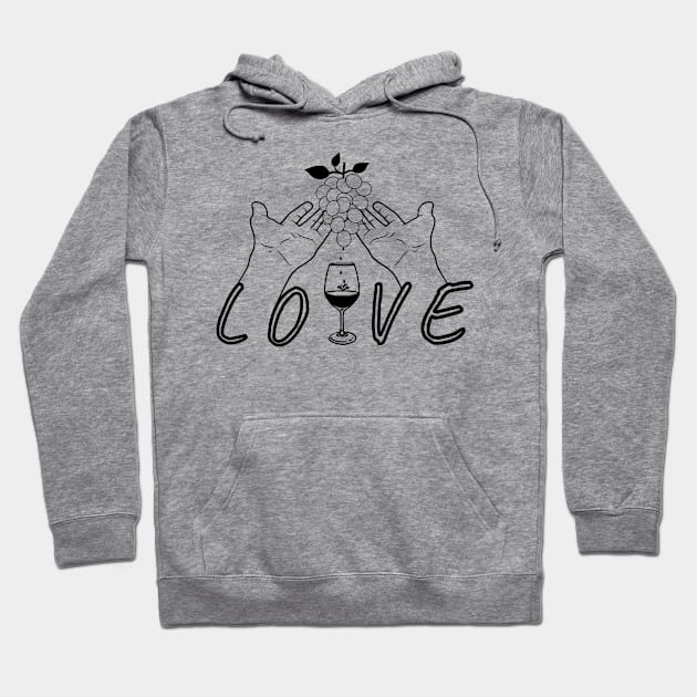 Wine love Hoodie by UMF - Fwo Faces Frog